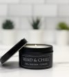 Read & Chill 4oz Tin Soy Candle - Fir + Balsam + Ginger on Sale