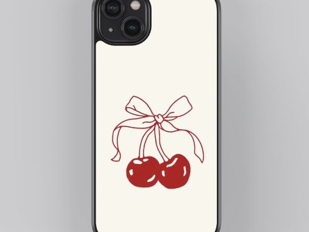 Cherry Bow Abstract Glass Phone Case Cover Cheap