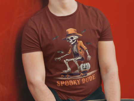 Spooky Dude, Halloween Skateboarder T-Shirt Sale