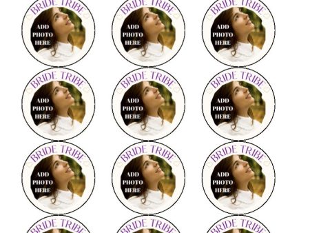 Hen Party Cupcake Toppers - Bride Tribe (with personalised photo) For Sale