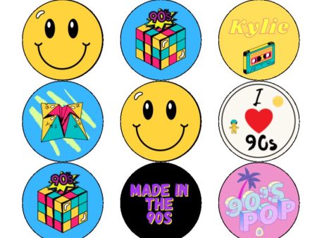 90s Theme Cupcake Toppers Online now