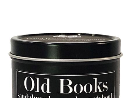 Old Books 4oz Tin Soy Candle   Sandalwood + Musk + Patchouli For Cheap