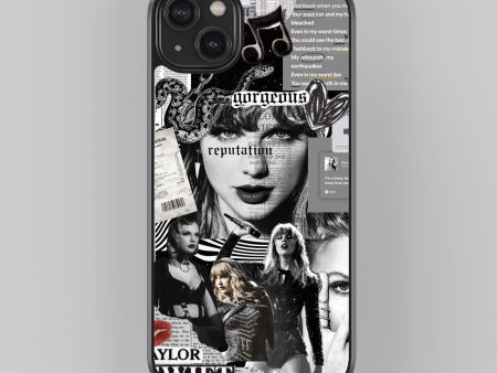 Taylor Swift Monochrome Spotify Aesthetic Glass Phone Case Hot on Sale