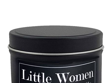 Little Women 4oz Tin Soy Candle Spiced Pear + Cinnamon + Rose + Vanilla For Sale