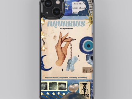 Aquarius Aesthetic Zodiac Sign Glass Phone Case Cover Discount