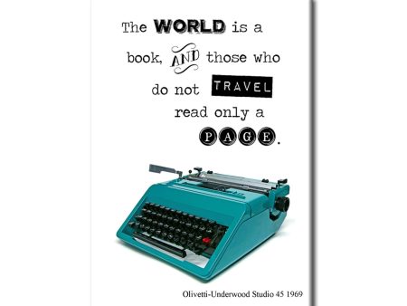 The world is a book and those who do not travel read only a page- Olivetti Vintage Typewriter Magnet Discount