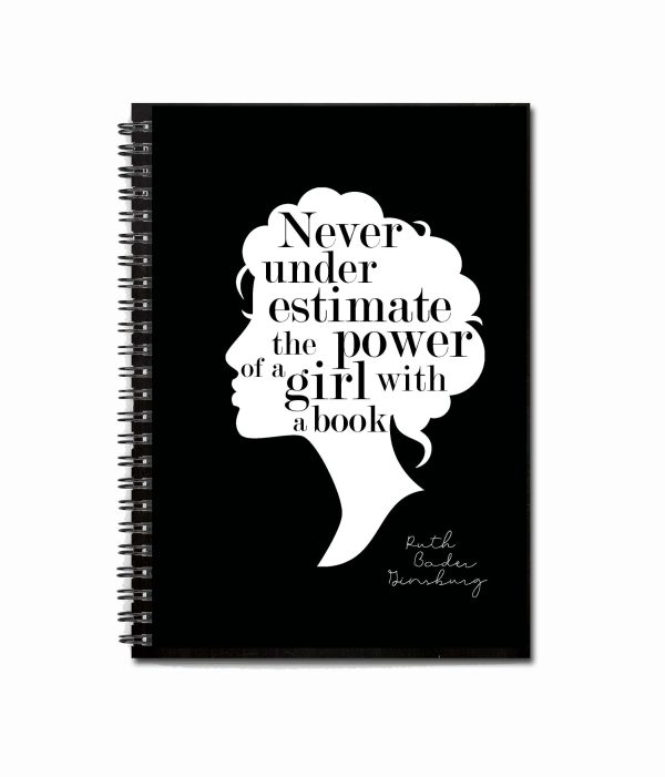 Ruth Bader Ginsburg Girl With A Book Unlined Notebook Fashion