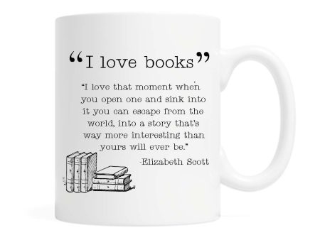 I love books... 11 ounce Ceramic Mug For Sale