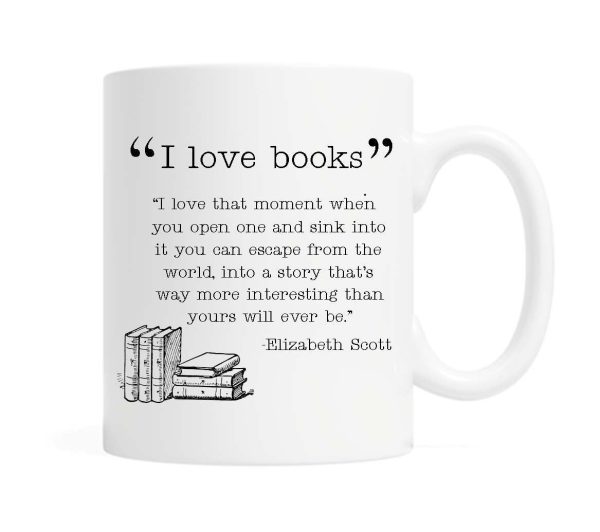 I love books... 11 ounce Ceramic Mug For Sale