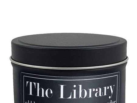 The Library 4oz Tin Soy Candle - Old Books + Eucalyptus + Lavender Cheap